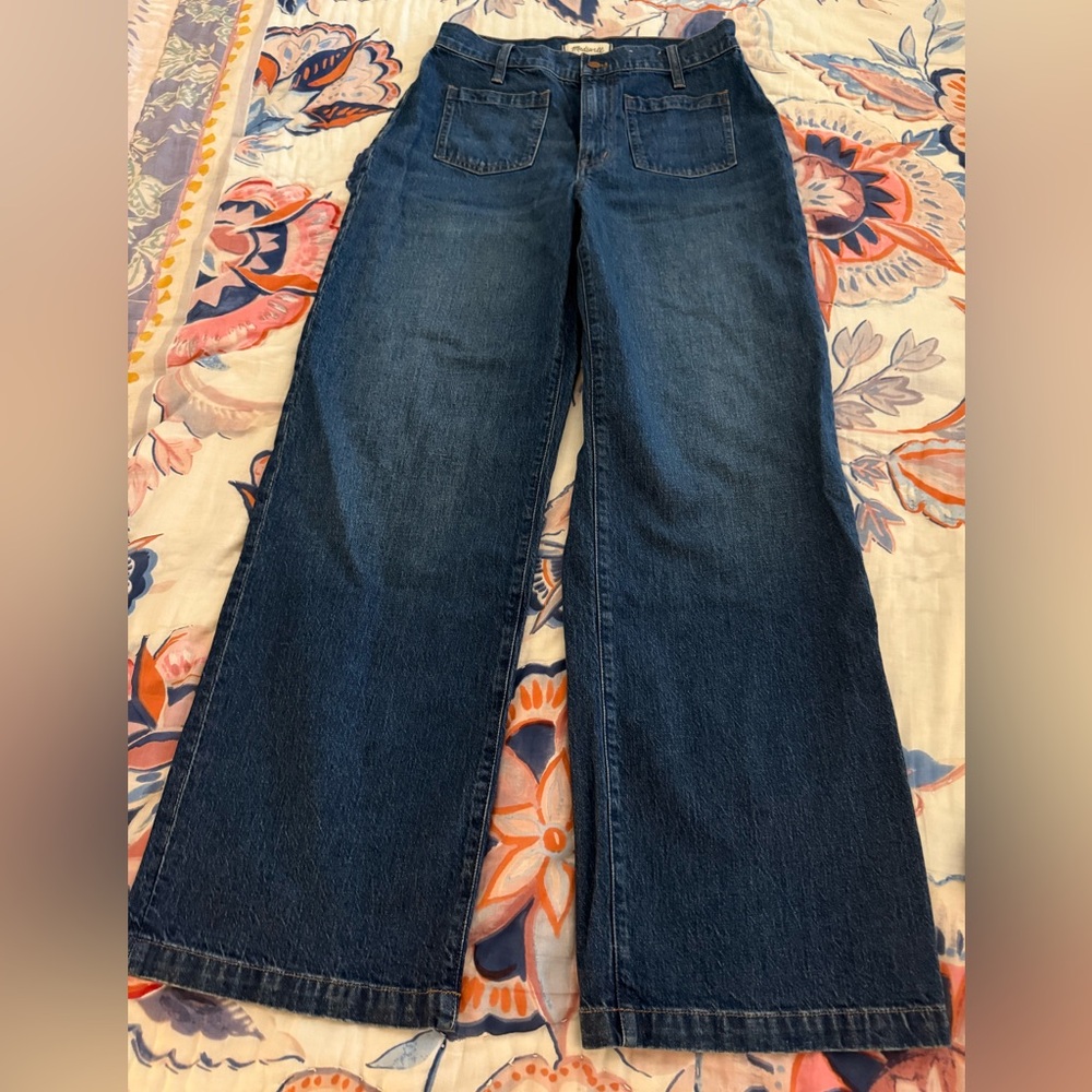 Madewell Dark Blue Wide Leg Jeans